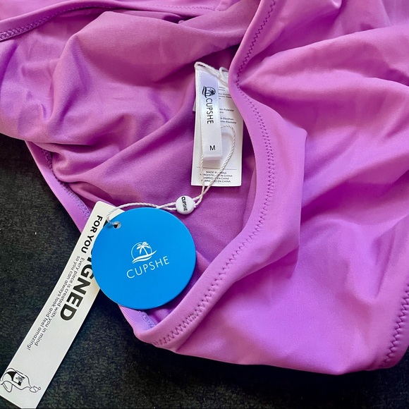 NWT never worn Alayna Purple O-Ring Cut Out One Piece Swimsuit Med - Picture 5 of 8